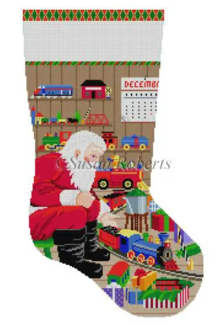 0157 Santa And Trains Stocking 1