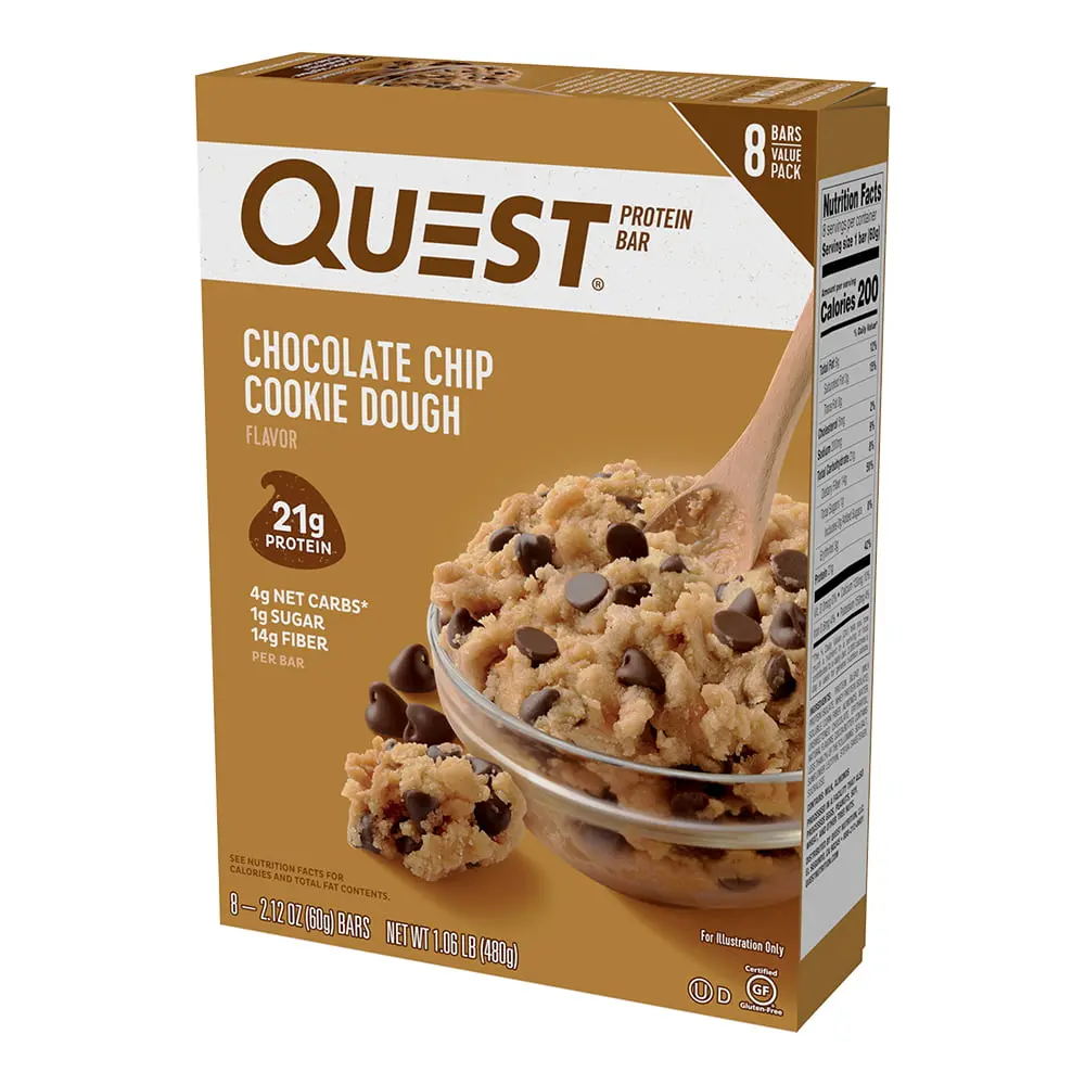 Quest Chocolate Chip Cookie Dough Protein Bar, 8Pk 1