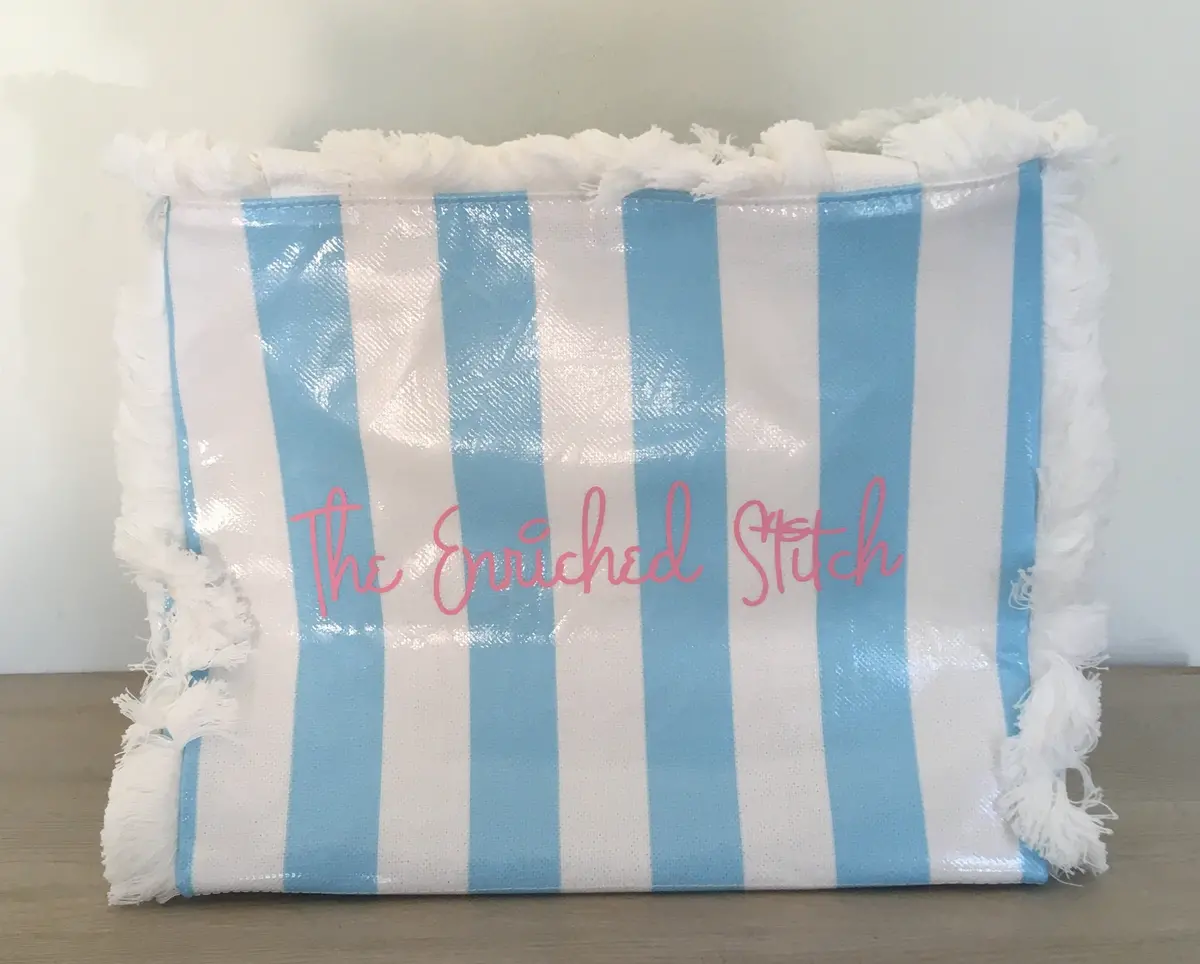 Cabana Stripe Tote In Blue 1