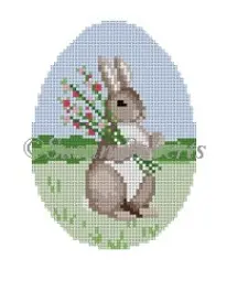 0445 Bunny With Flowers Easter Egg 1