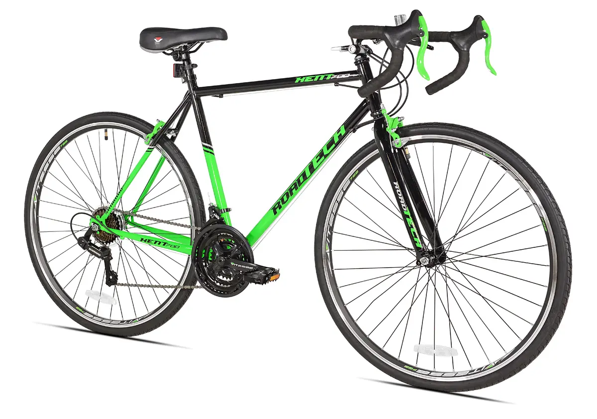 700C Roadtech Men's Bike, Black/Green 1