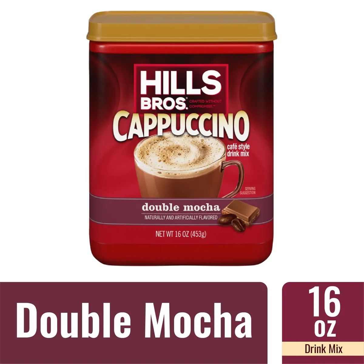 Hills Bros.® Instant Cappuccino Double Mocha Medium Roast Coffee Mix, 16 Oz Cani 1
