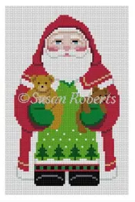 1231F Tree Coat Santa With Teddy Bears 1