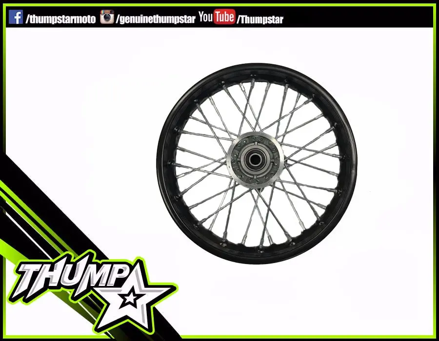7624 | Wheel | 12" | Front | Steel | Silver Hub | Black 1
