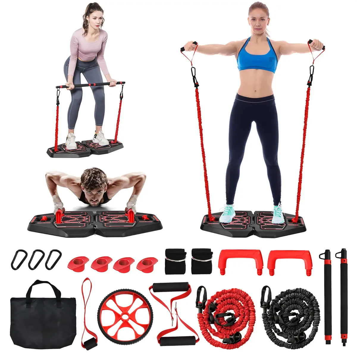 Portable Home Gym Full Body Workout Equipment W/ 8 Exercise Accessories 1