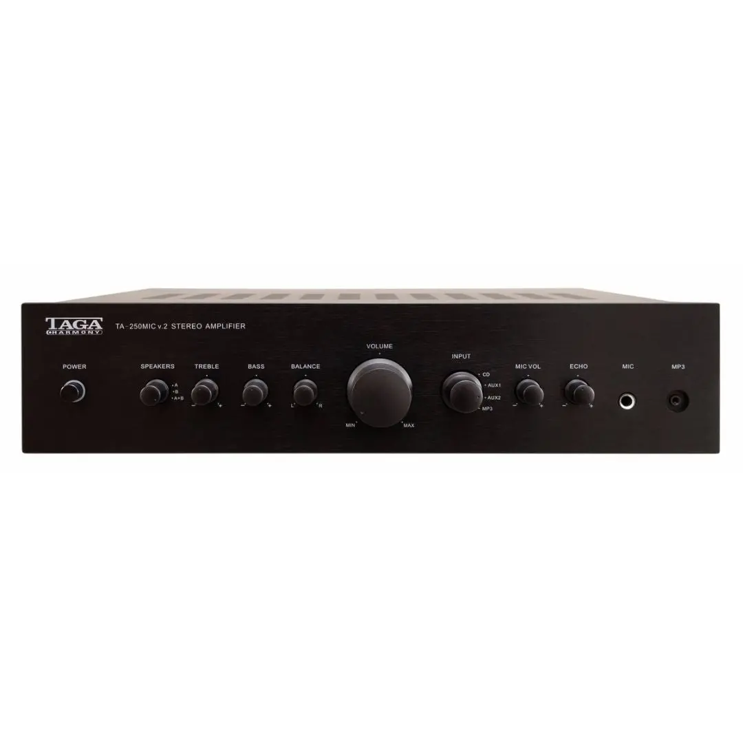 Taga Harmony Ta-250Mic | Ci A/B Speakers Integrated Amplifier With Built-In Mic Input Black 1