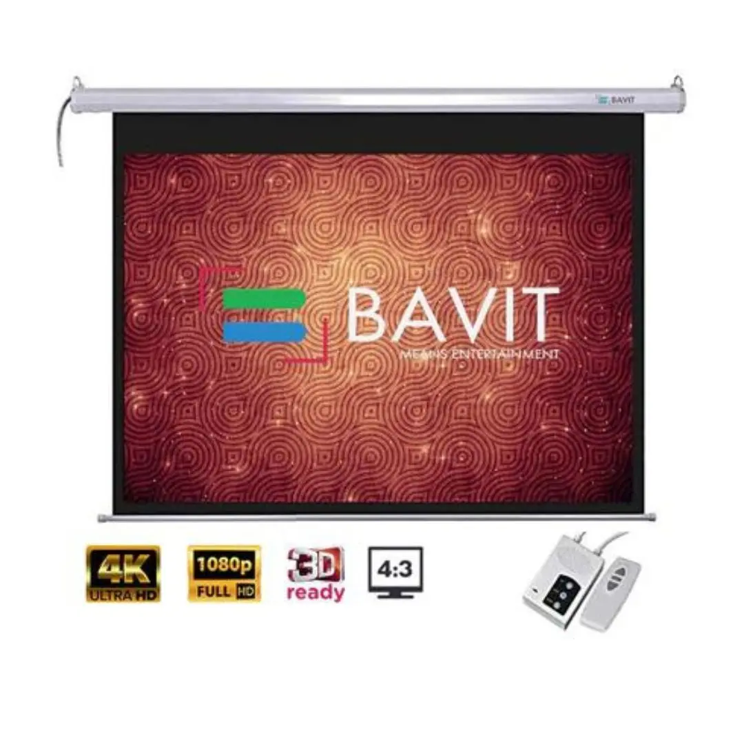 Bavit 4:3 Motorized Projection Screen - Matt White Fabric 4K/Full Hd & 3D Ready 1