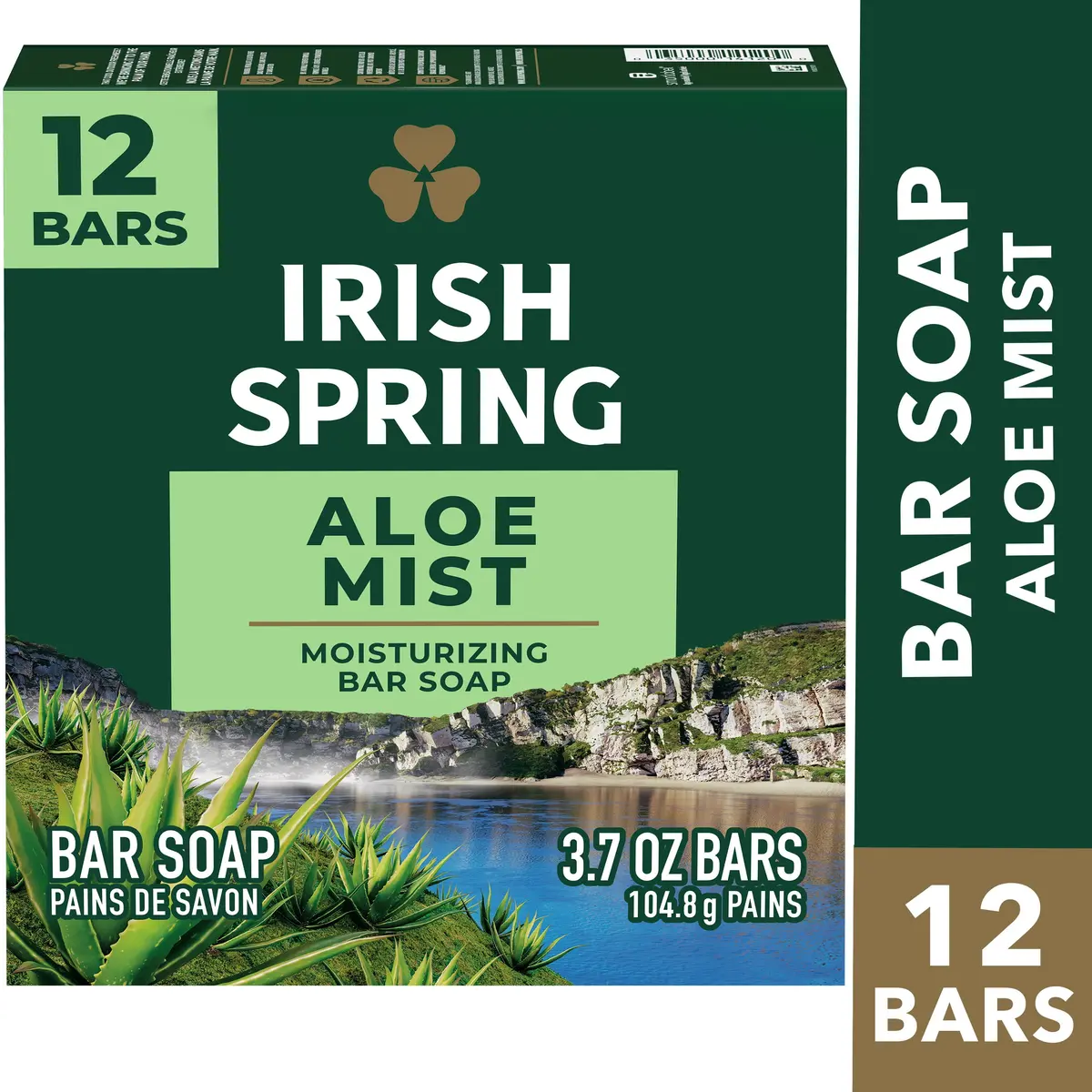 Irish Spring Bar Soap For Men, Aloe Mist Deodorant Bar Soap 3.7 Oz-12 Pack-Usa 1