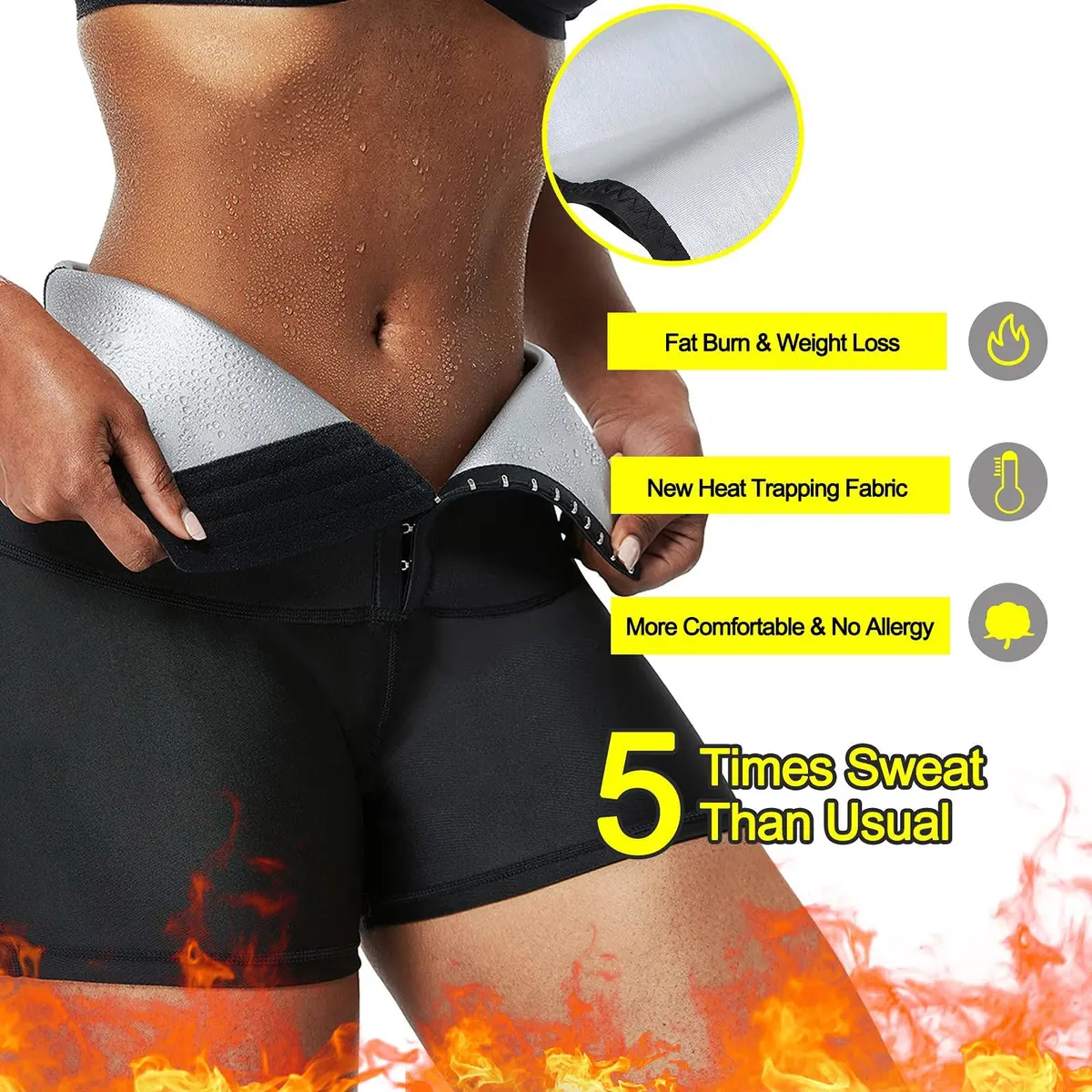 Sauna Sweat Shorts For Women  Waist Trainer Compression 7
