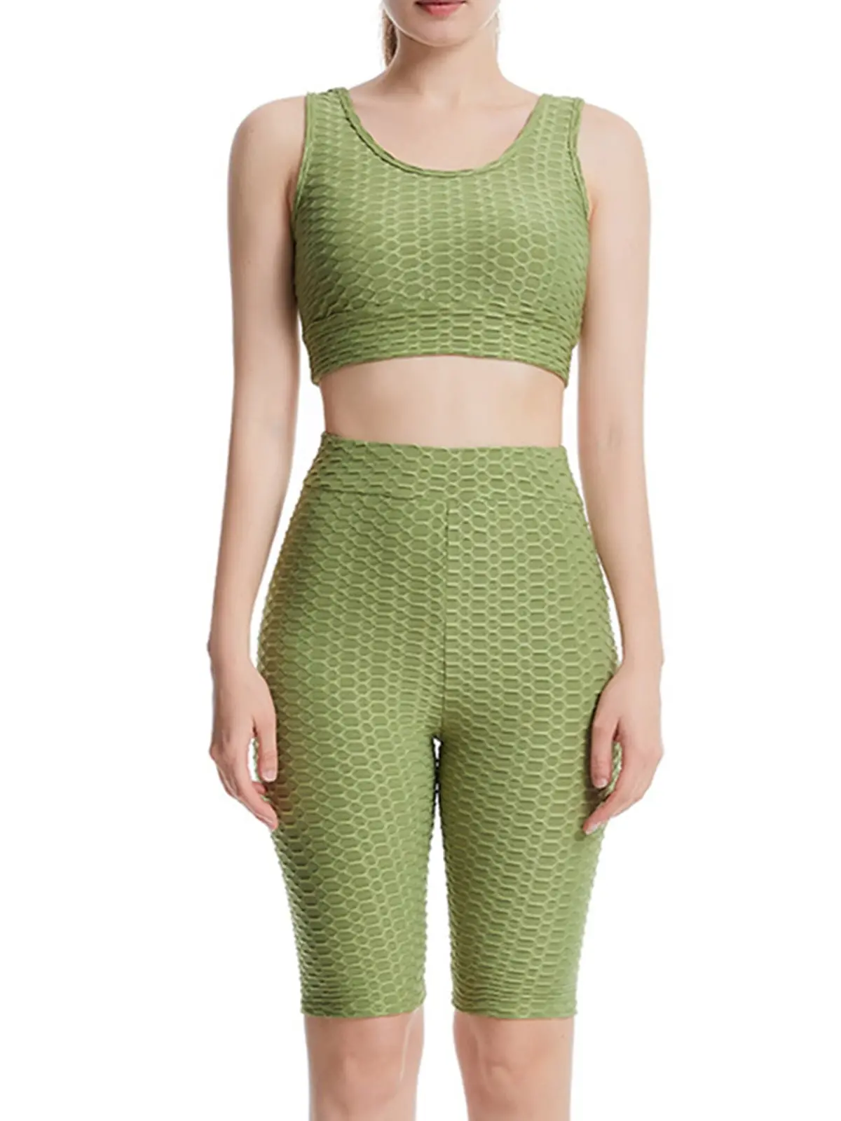 Women Yoga Crop Top Sets Sport Tracksuits Workout Outfits 1
