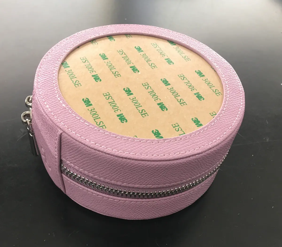Rachel Barri Leather Round Jewelry Box - Lilac 1