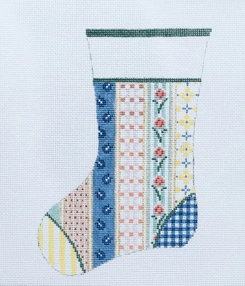 25B Vintage Quilt Mini Stocking 1