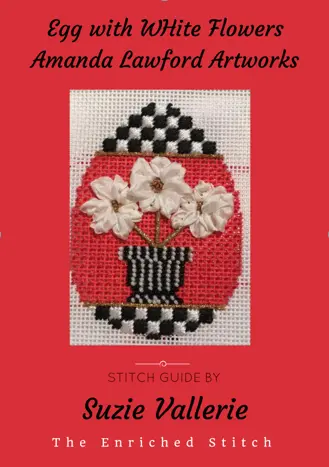 26034 White Flowers Egg Stitch Guide 1