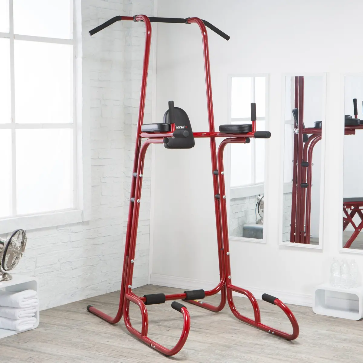Stamina X Power Tower, Pull Up And Dip Stand, Red 1