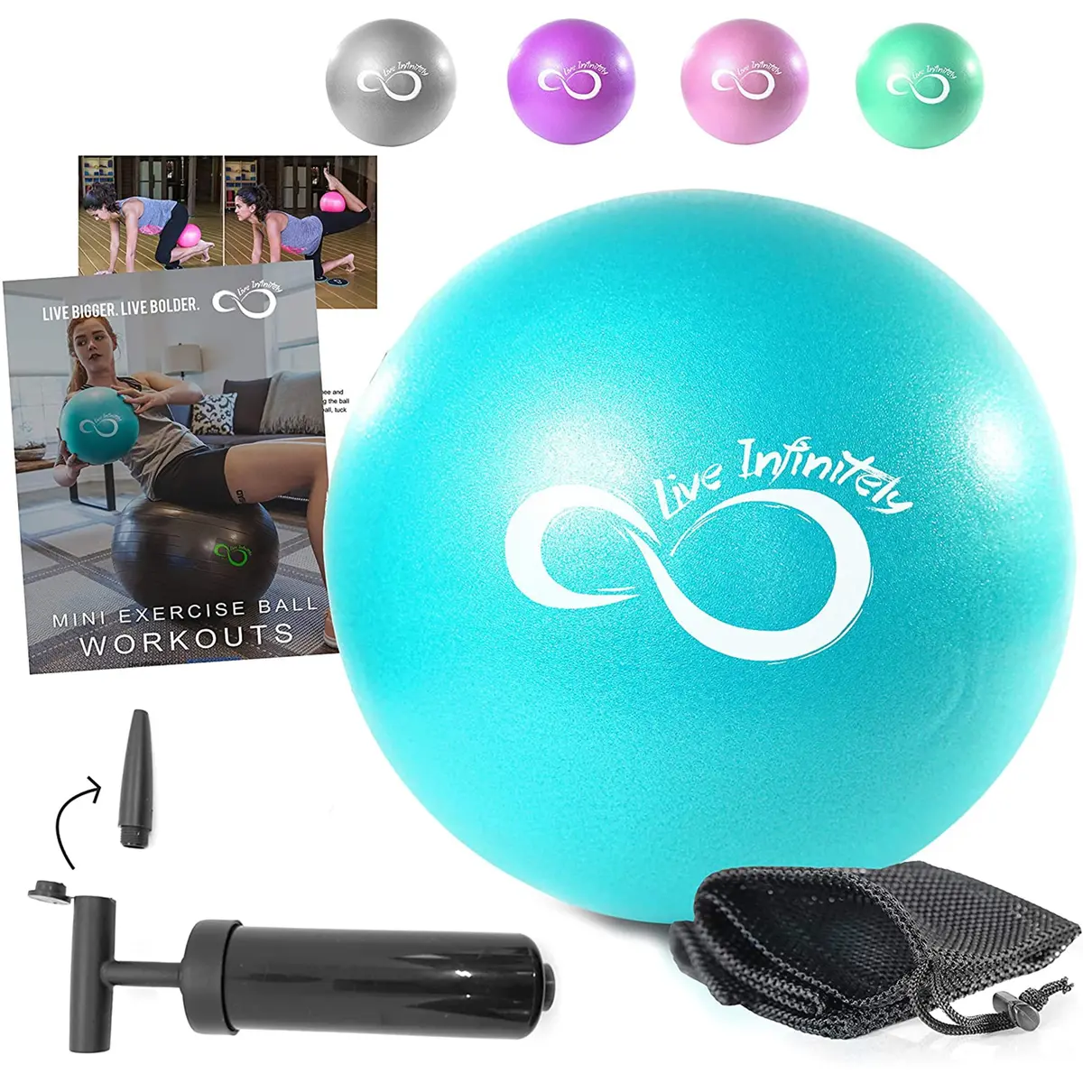 Exercise Ball Workout Equipment For Yoga And Pilates With Mesh Bag 2