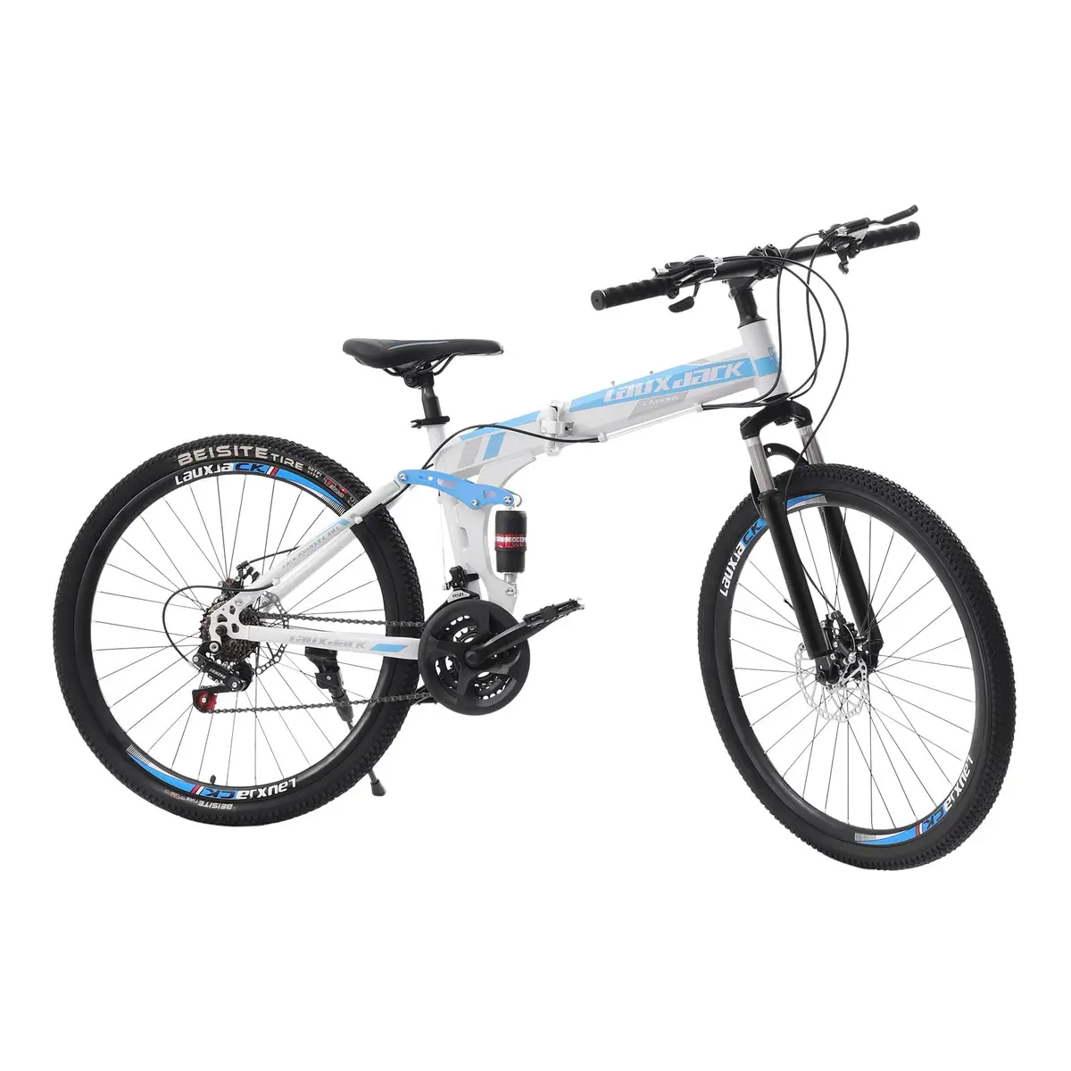 26" Mountain Bike W/ 21-Speed Gears Unisex Folding Mountain Bicycle 1