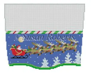 3112 8 Reindeer At Night Stocking Topper 1