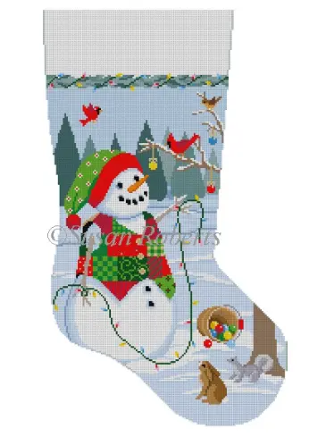 3253 Snowman With Lights Stocking 1
