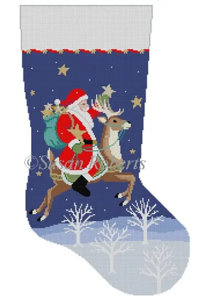 3254 Santa Collecting Stars Stocking 1