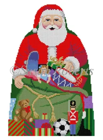 3391 Santa With Toy Bag Tree Topper 1