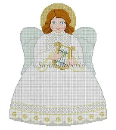 3397 Gold And White Angel Tree Topper 1