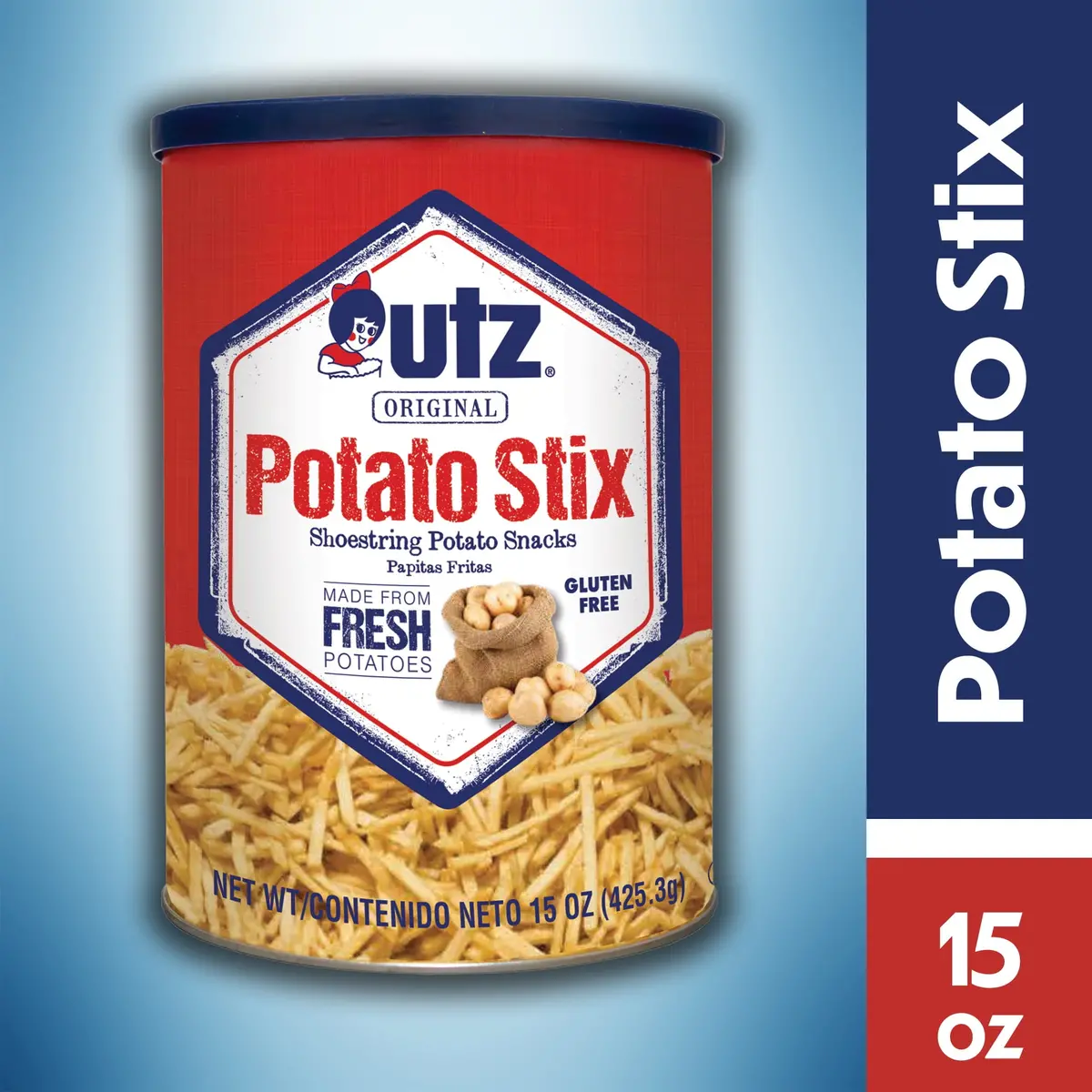 Utz Potato Stix Original Â€" 15 Oz. Canister Â€" Shoestring Potato Sticks Made 1
