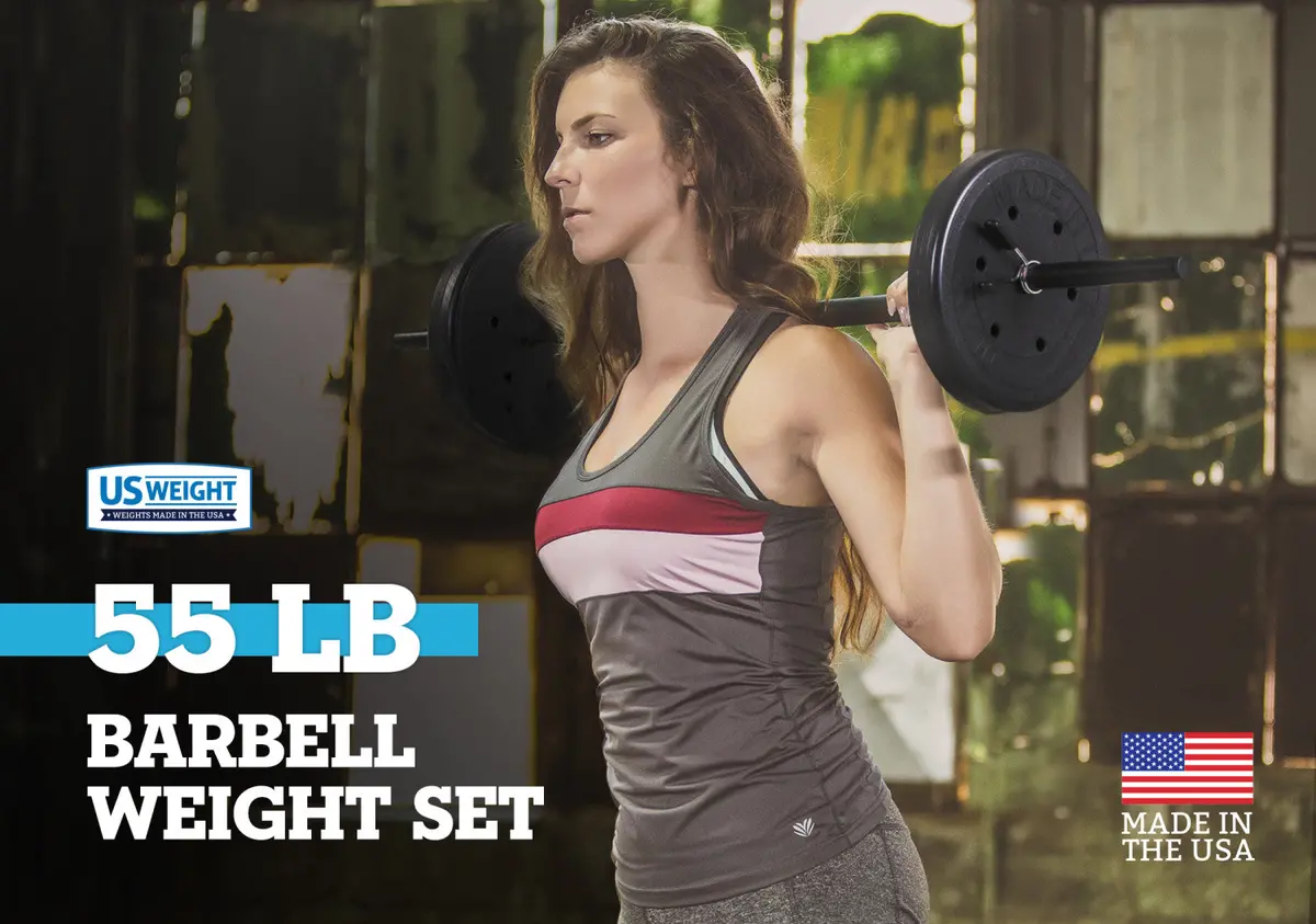 55 Lb. Weight Set With 54-Inch Bar, Clips, And Weight Plates 1