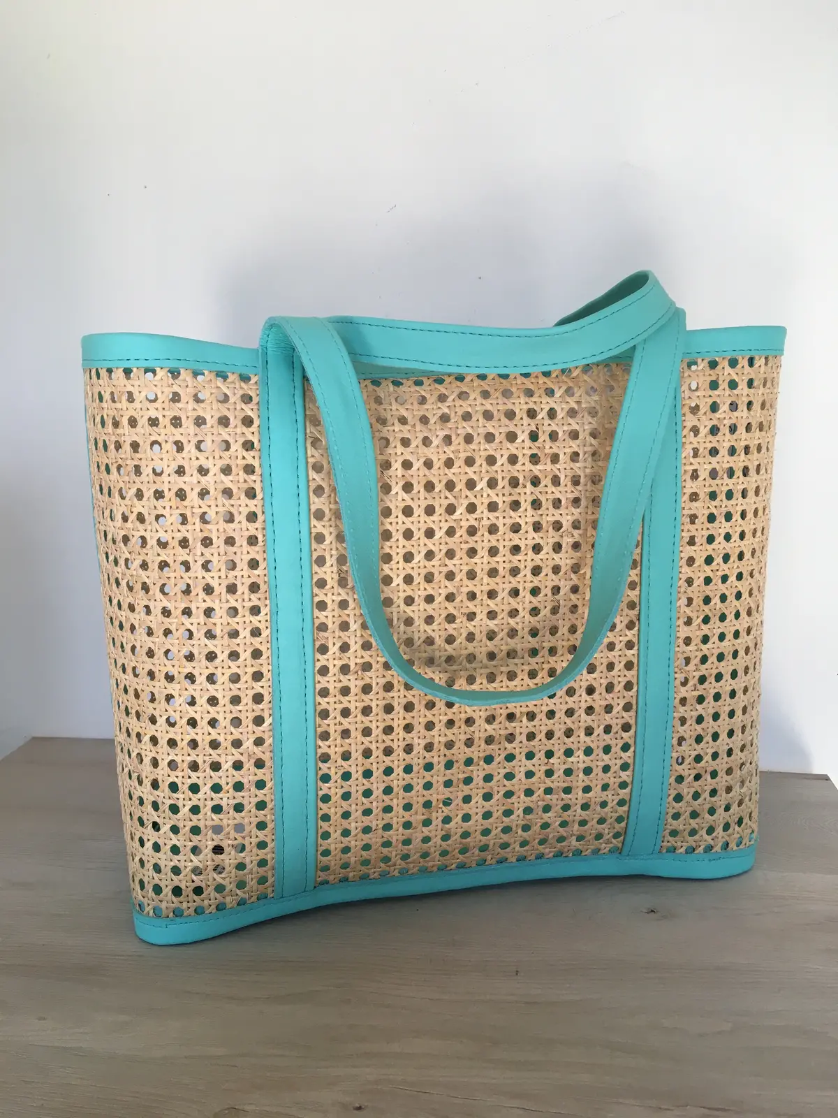Kailani Cane And Leather Tote 1