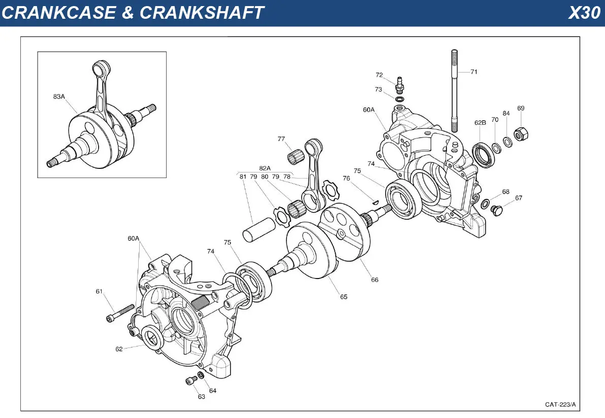 Iame X30 Crankcase And Crankshaft Group 1