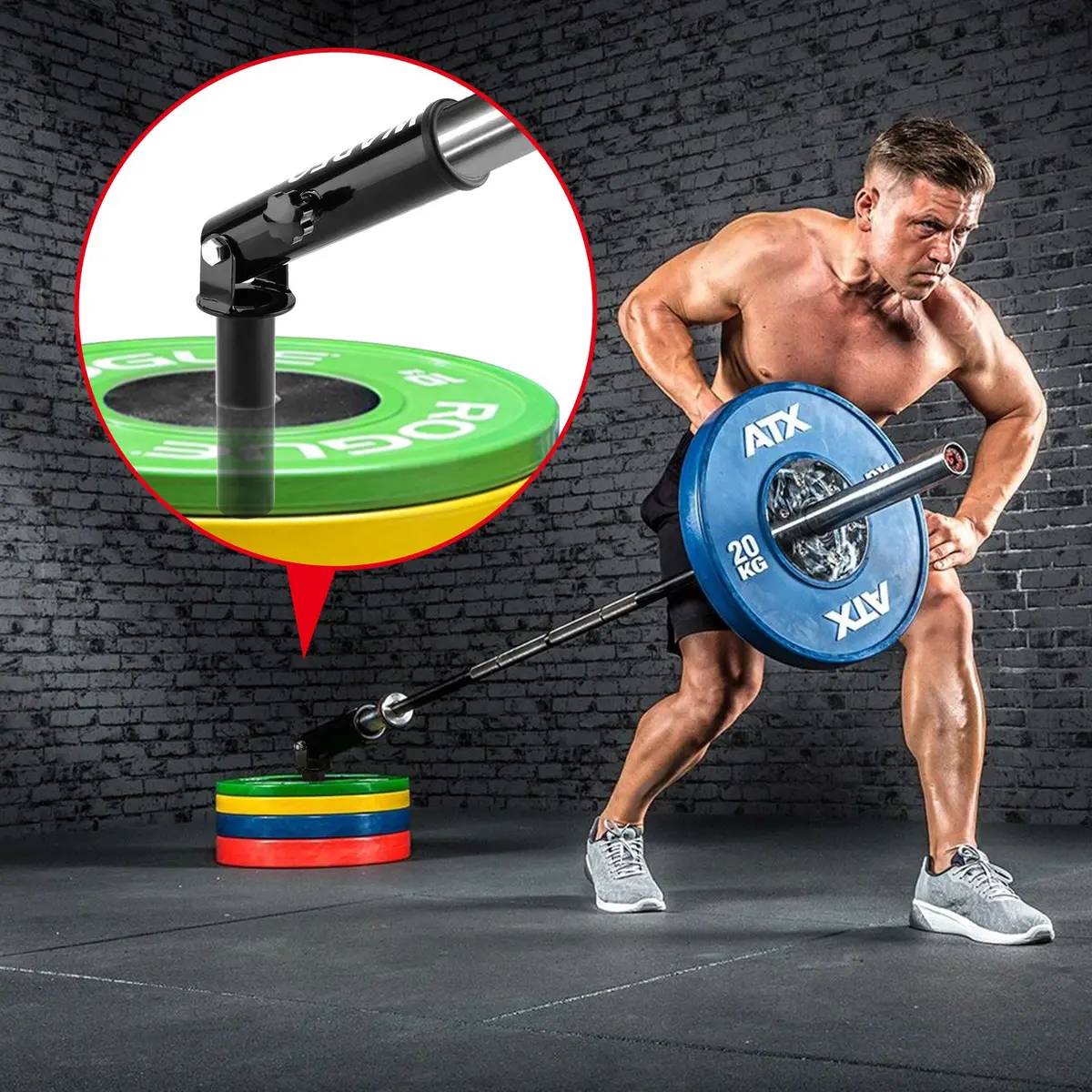 T Bar Row Attachments With 360° Swivel, Fits 2'' Olympic Bars 1