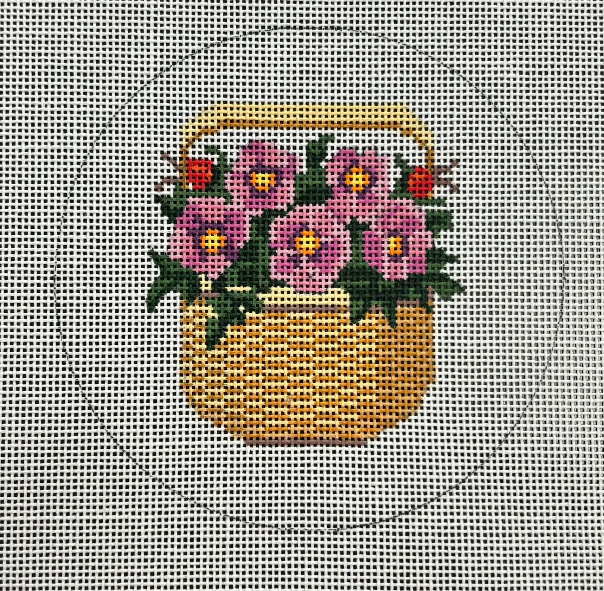 Mbm-Xo88 Pink Flowers Nantucket Basket 1