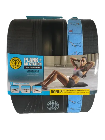 Gym Contoured Plank & Ab Station W/ Bonus 14-Exercise Stretch Band 1