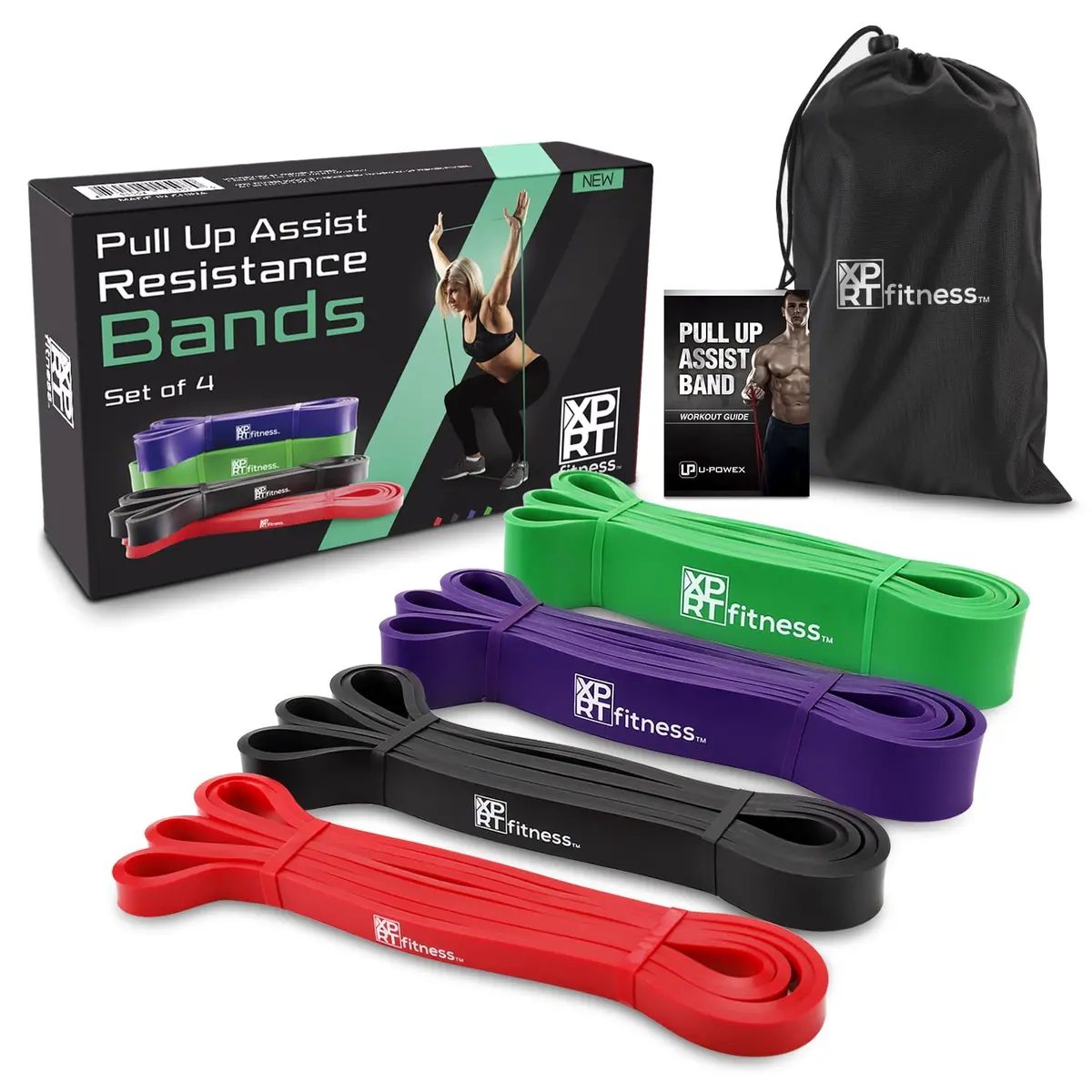 Pull Up Fitness Resistance Bands Set Of 4 1