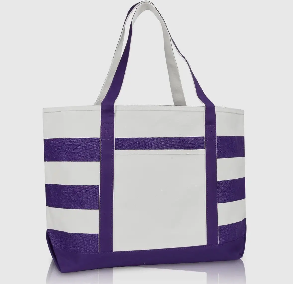 Purple Stripe Tote Bag 1