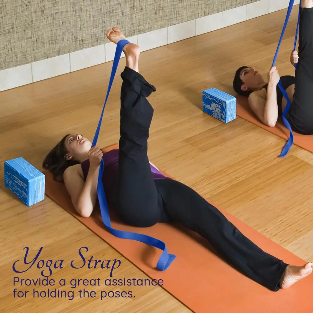 Yoga Blocks 2 Pack Plus Yoga Strap With Metal D-Ring 1