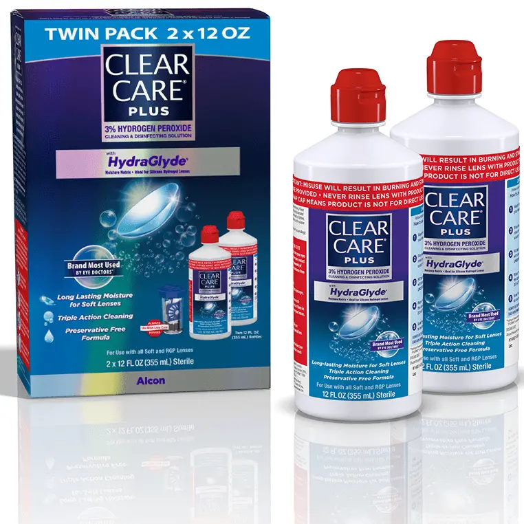 Clear Care Plus With Hydraglyde Cleaning & Disinfecting Solution Twin Pack 24 Oz 1