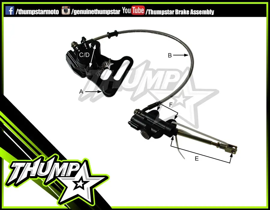 7474 | Brake | Rear Assembly | 500Mm Hose | 36Mm Piston | Oem Tsk110 1