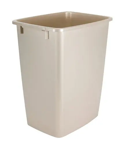 Rubbermaid 36 Qt 9 Gal Plastic Open Top Wastebasket Trash Can Garbage Bin, Ivory 1