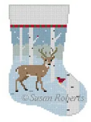 5459 Birch Tree And Deer Mini Stocking 1