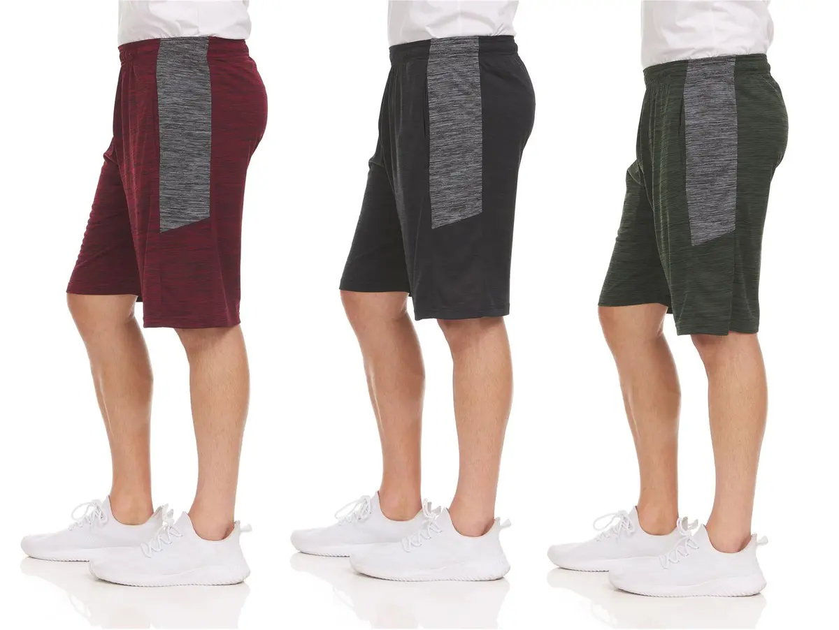 3 Pack Men's Dry-Fit Sweat Resistant Active Athletic Shorts 5