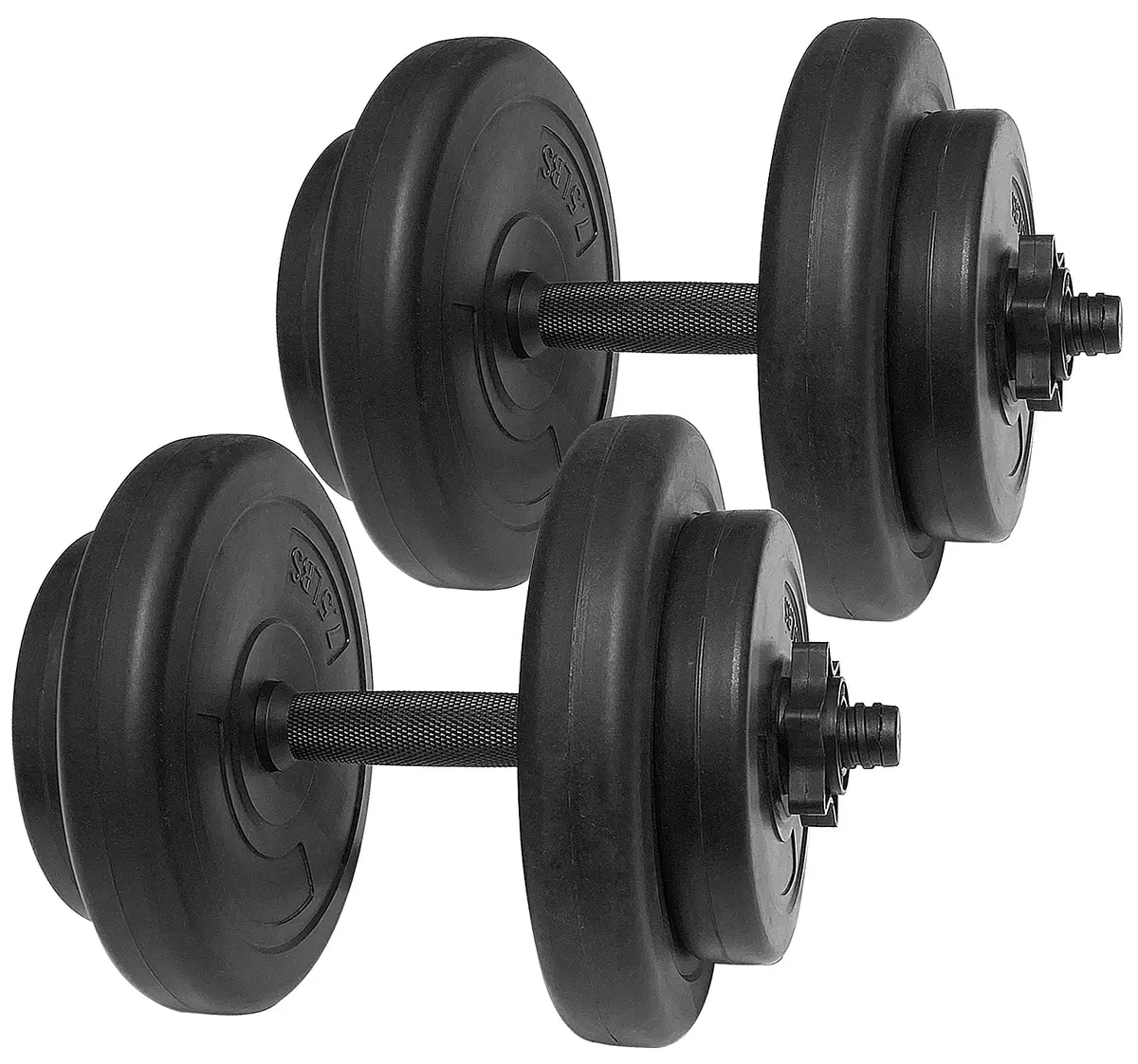 Adjustable Vinyl Dumbbell Set, 40 Lbs (20 Lbs Pair), Black 1
