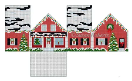 5527 Red Christmas House 3D Mini House 1