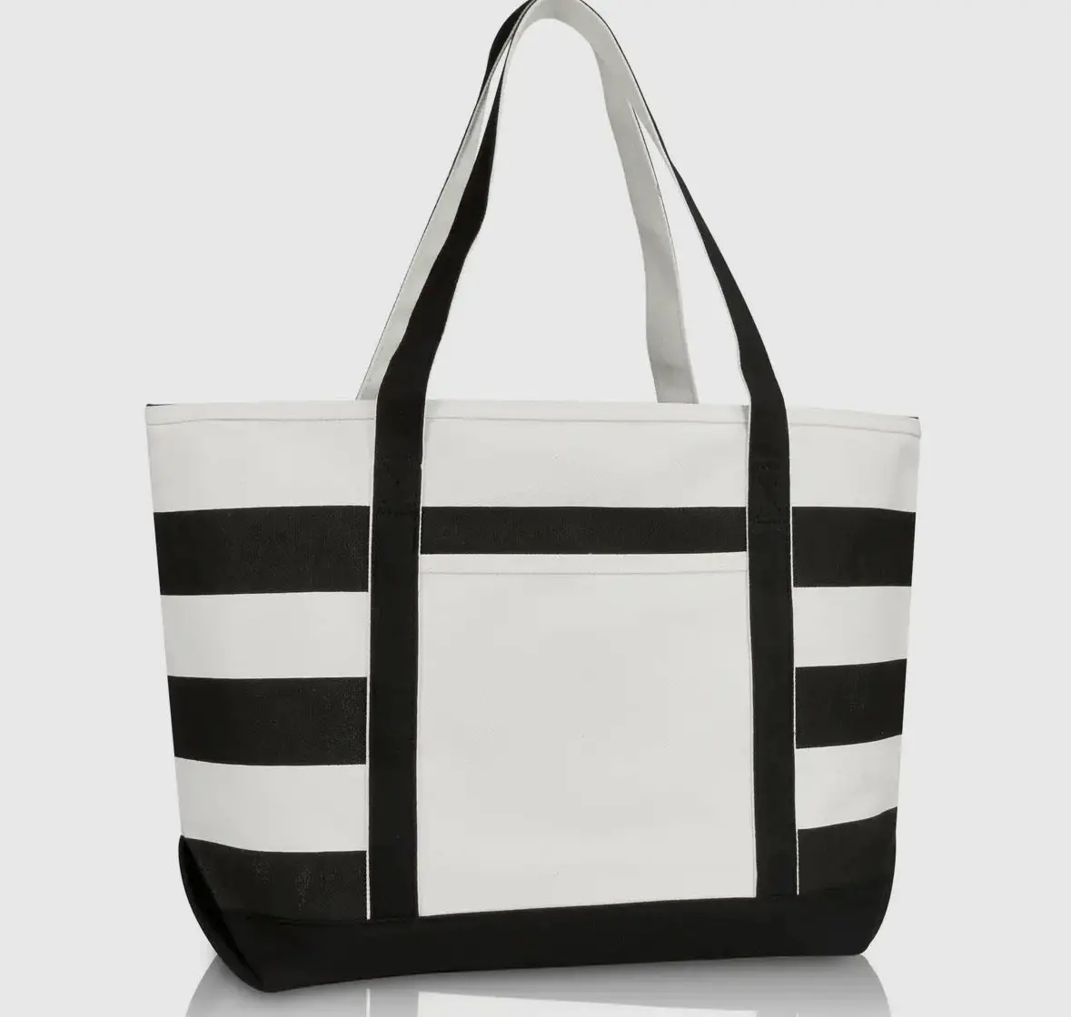 Navy Blue Stripe Tote Bag 1