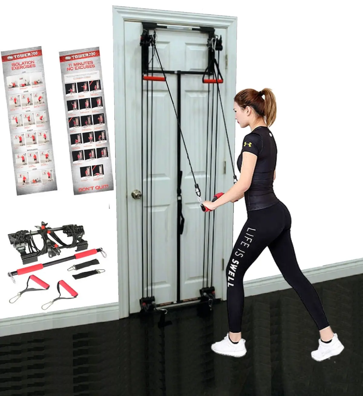 Workout System Strength Training Including Straight Resistance Bar, Dvd, Exercise Chart 1