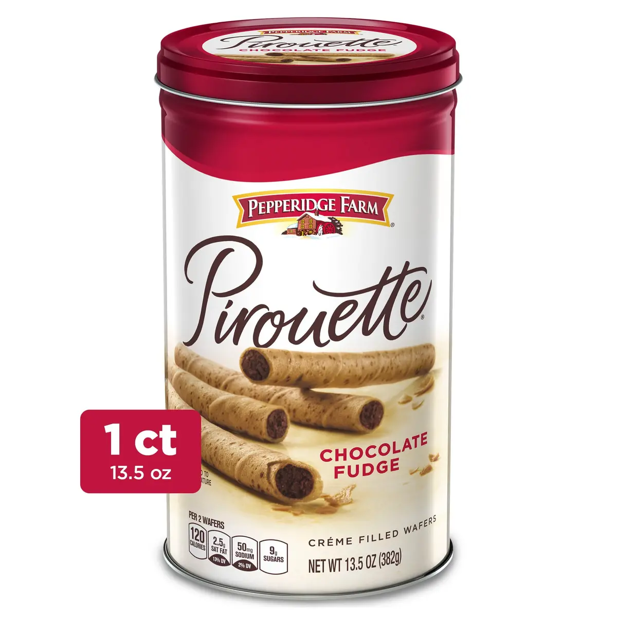 Pepperidge Farm Pirouette Crème Filled Wafers Chocolate Fudge Cookies, 13.5 Oz. 1