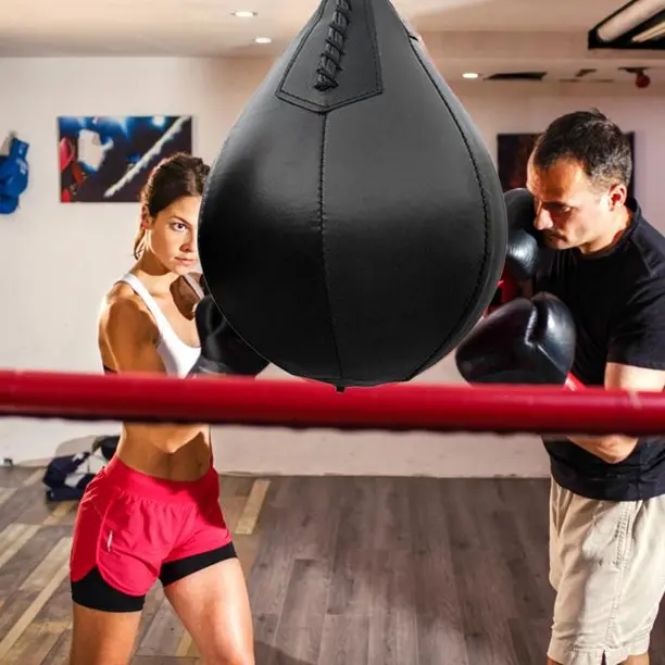 Boxing Speed Ball Leather Hanging Punching Bag For Thai Fitness 1