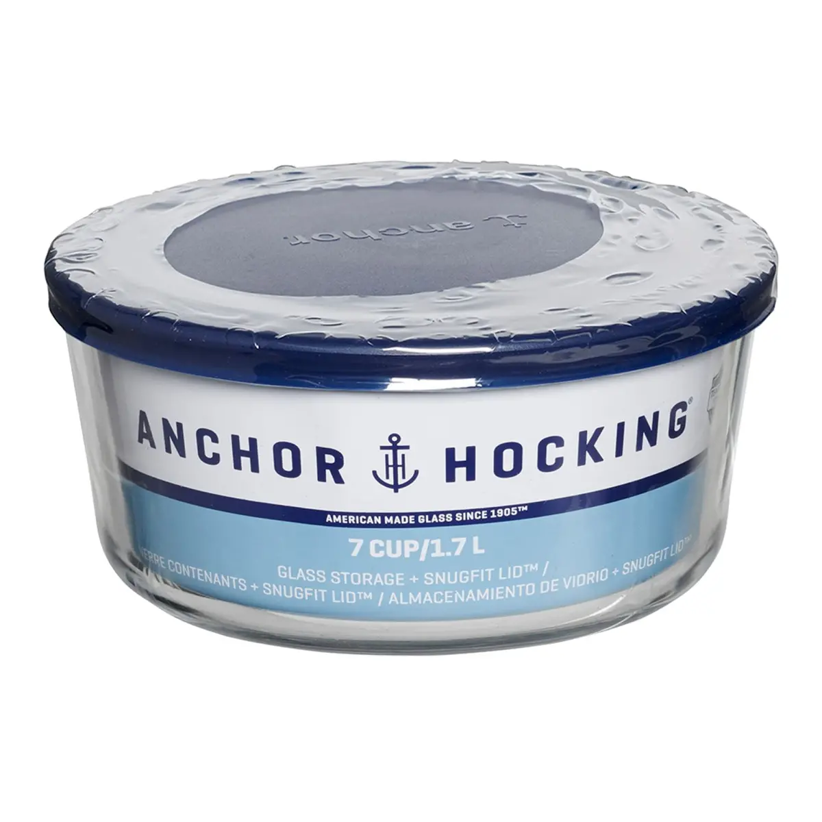 Anchor Hocking Clear Round Glass 7-Cup Food Storage Bowl With Lid 1