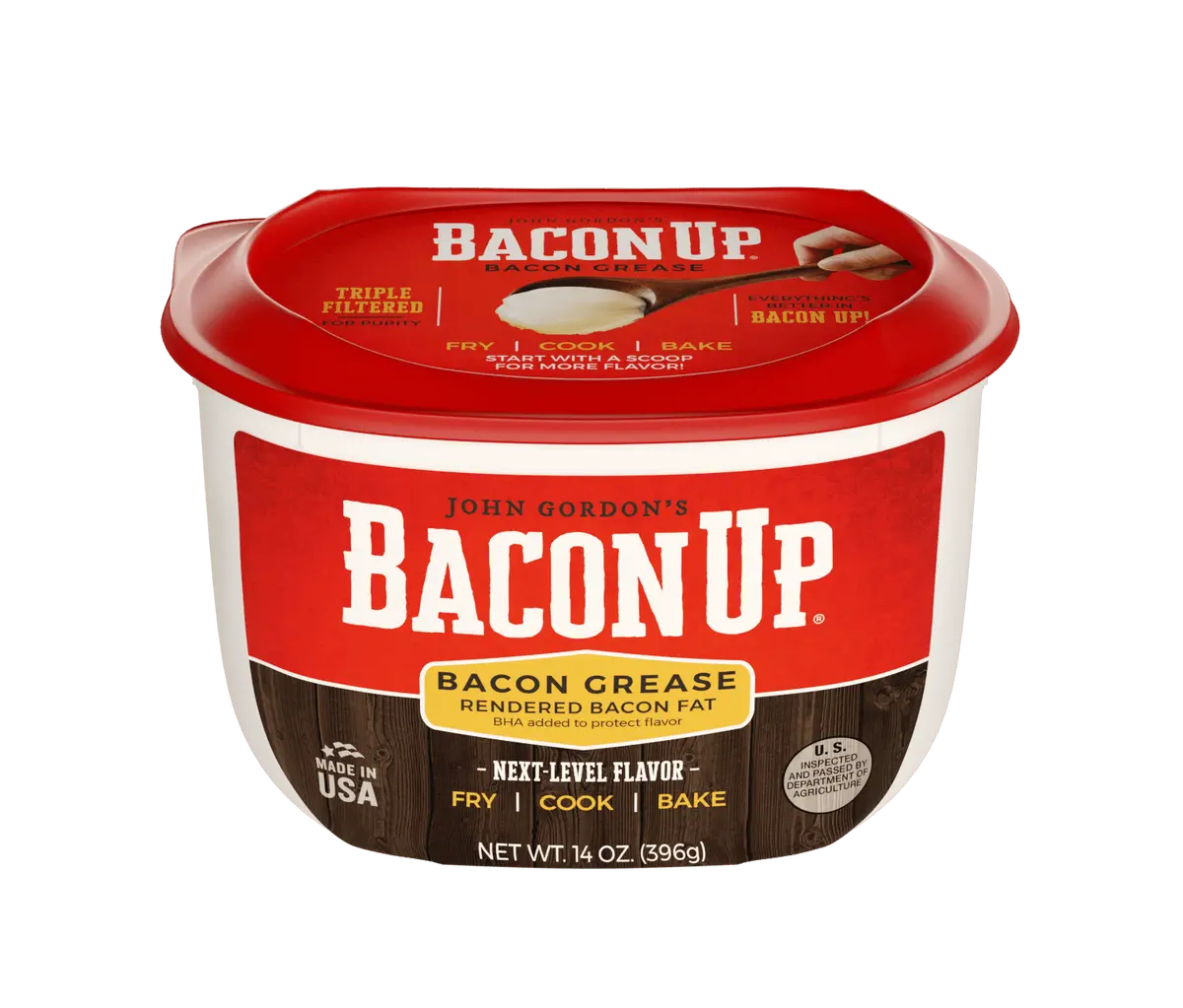Bacon Up Bacon Grease Rendered Bacon Fat For Frying, Cooking, Baking, 14 Ounces 1