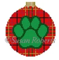7220 Dog Paw On Plaid With Ball Top 1
