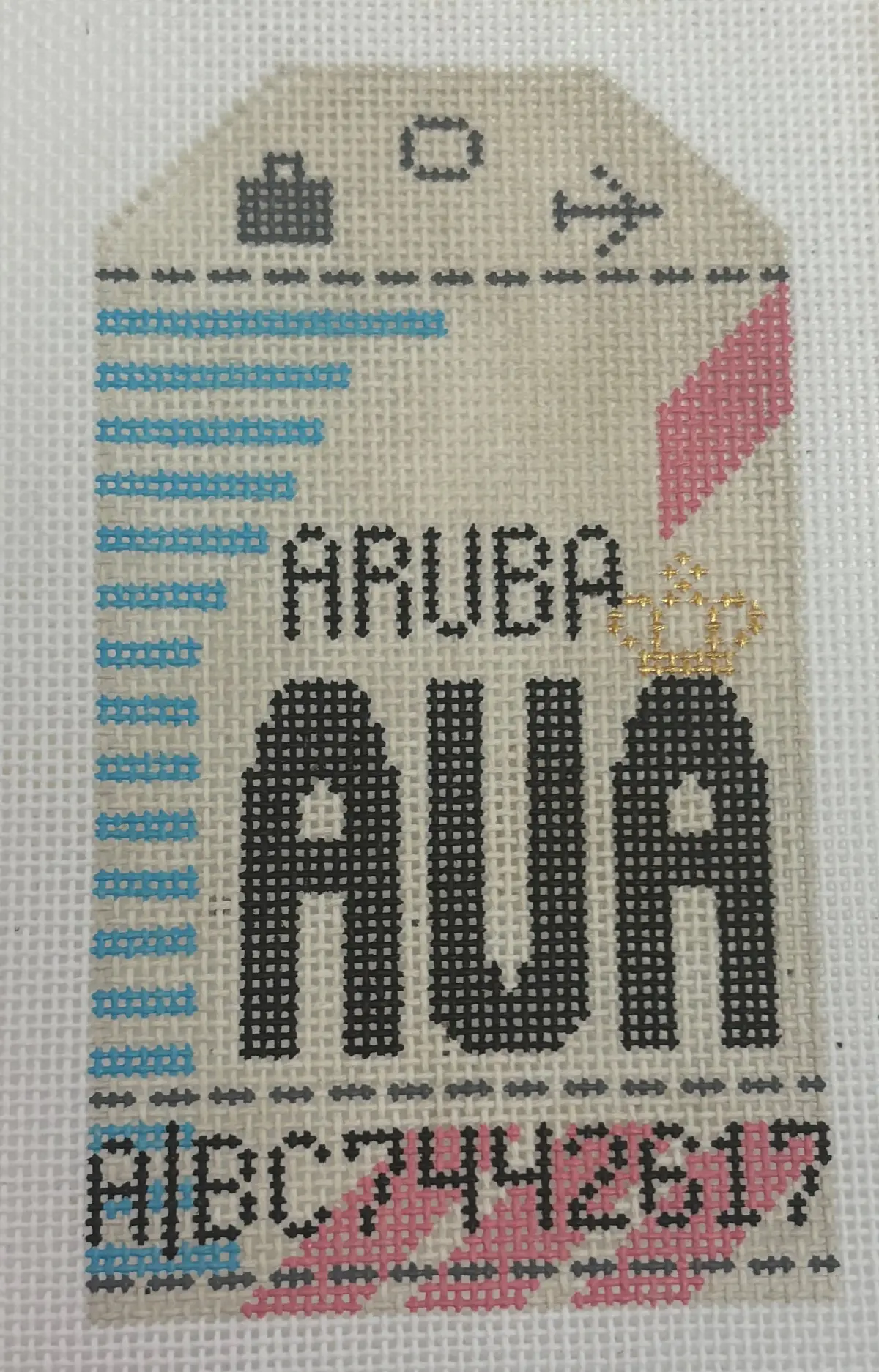 Hn Aua Aruba Retro Travel Tag 1